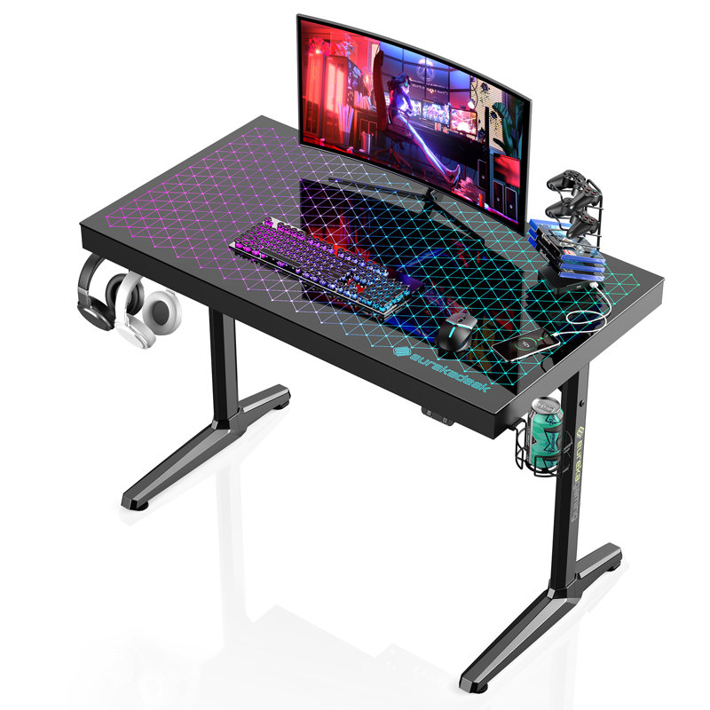 Eureka Ergonomic 43 Inch LED Glass Gaming Desk & Reviews Wayfair